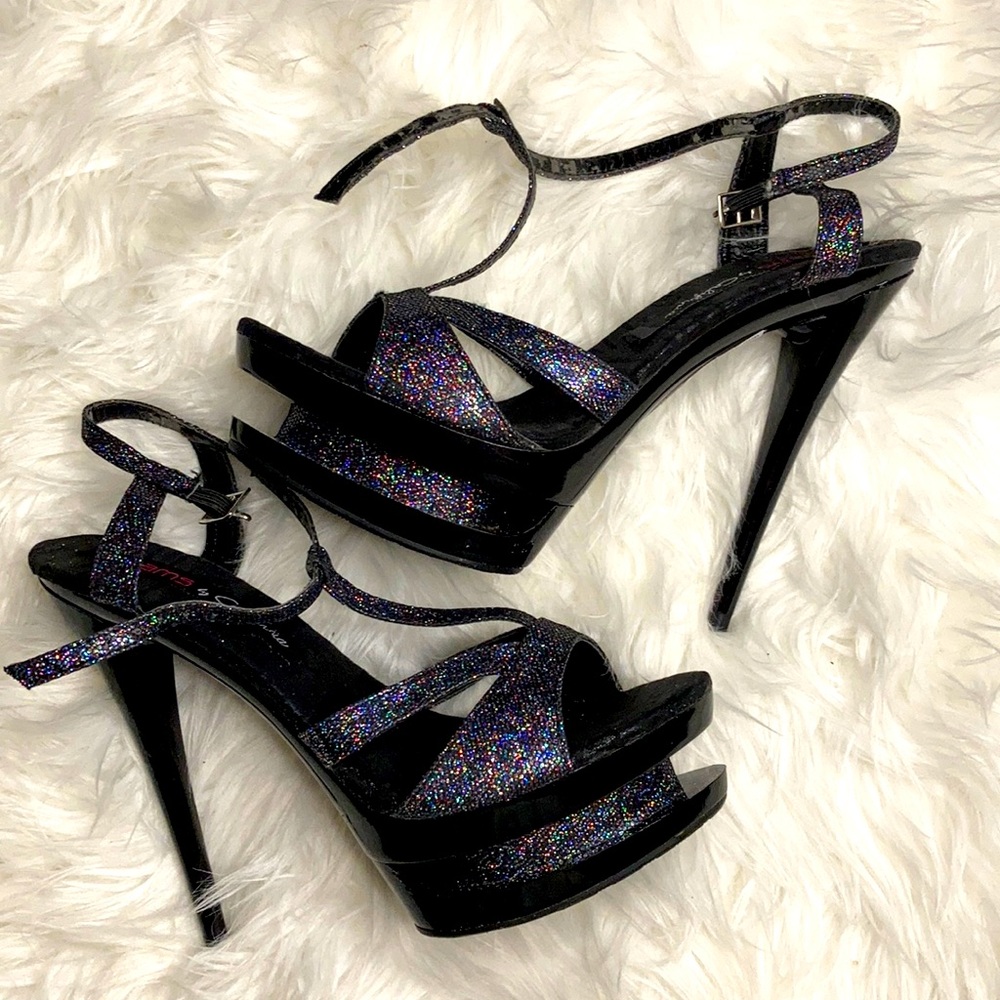 Glitter Stripper Heels
